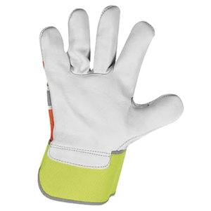Gants de travail en cuir de vachette écologiques, doublés de coton, compatibles écran tactile, pour l'extérieur, robustes, pour la construction - Product Image 5