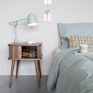 Finition teck noyer brun sur bois de manguier avec 1 tiroir coulissant Chevet Tables de chevet faites à la main Offre Spéciale pour les salons - Product Image 1