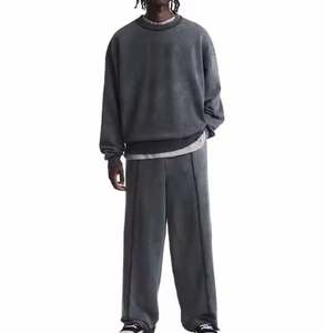 Survêtement personnalisé 100% coton délavé à l'acide Ensemble de jogging à capuche streetwear vintage respirant pantalon de survêtement pour l'hiver hommes délavés à la pierre - Product Image 6