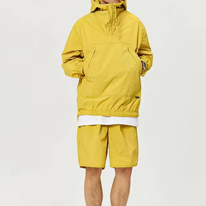 Chándales cortavientos con estampado de bloques de colores con logotipo personalizado 2025, ropa deportiva cómoda de Material de algodón 100%, conjunto de 2 piezas de invierno para hombre - Product Image 4