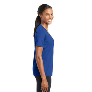 เสื้อยืดคอวีโลโก้ยิมสำหรับผู้หญิง ผ้าฝ้าย 100% แห้งเร็ว - Product Image 6