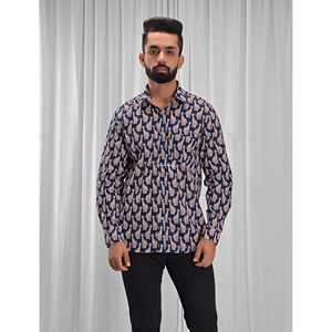 Chemise pour homme, 100% coton, imprimée avec des motifs floraux à pois, décontractée, manches longues, options de tissu popeline Oxford, fabrication ODM/OEM - Product Image 1