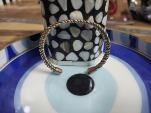 Antique Premium Quality Lightweight <b>Magnetic</b> Copper <b>Bracelet</b> Traditional Modern Sculpture Indian Handicraft Chain Pattern - Product Image 3