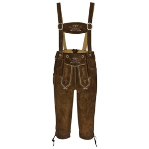 Nuevos pantalones cortos de cuero Trachten Oktoberfest para hombre, pantalones cortos bávaros de alta calidad en piel de vaca genuina, estilo kneibund. - Product Image 5