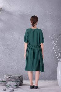 Robe d'été en coton décontractée à manches courtes, coupe ample, légère et douce, pour la maison - Product Image 3