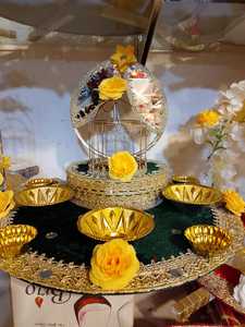 Nueva Llegada 2025 Fancy Net Gift Mehndi Basket Wedding Tray boda Mehndi Colorful Basket OEM Servicio Personalizado Pecking - Product Image 4