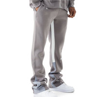 Joggers empilés personnalisés de haute qualité pour hommes, décontractés et professionnels, pour l'extérieur, avec design patchwork, délavage foncé, 100 % coton, séchage rapide
