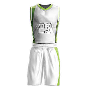 Custom White <b>Green</b> Basketball Uniform Set Sleeveless Jersey and <b>Shorts</b> Breathable Quick Dry Sportswear for <b>Men</b> - Product Image 1