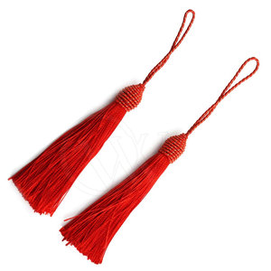 2024 mới Tua Tua cho đồng phục tốt nghiệp dài đầy màu sắc Dây Lụa tua làm bằng polyester rayon với hạt cho rèm cửa - Product Image 1