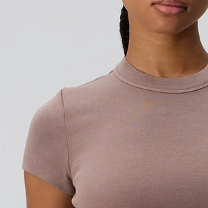 Camisetas Cortas para Mujer, Mezcla de Algodón de Alta Calidad, Ajuste Elástico, Diseño Transpirable para Mayor Comodidad / Color Sólido, Diseño Económico 2026 - Product Image 3