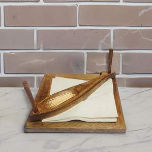 ที่ใส่กระดาษเช็ดปากไม้ทำมือสำหรับโต๊ะอาหาร ที่ใส่กระดาษทิชชูไม้แฮนด์เมด ของตกแต่งโต๊ะสวยหรูสำหรับบ้านและโรงแรม - Product Image 5