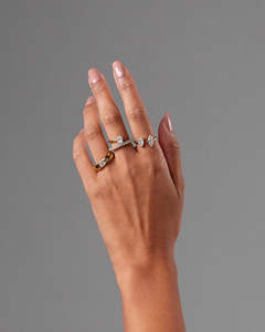 Poire de luxe et Marquise Open Band Toi et Moi Solitaire Bagues en diamant 18k Or massif Bagues de fiançailles Fine Bridal Jewelry OEM - Product Image 3