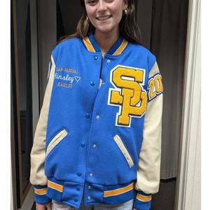 แจ็กเก็ตเบสบอลยูนิเซ็กส์สำหรับผู้ชายเสื้อแจ็กเก็ตเบสบอลสไตล์ใหม่ปักชื่อได้ตามต้องการ - Product Image 1