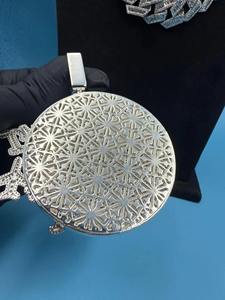 Collier pendentif personnalisé hip-hop tendance avec diamants en moissanite VVS glacés, plaqué or, argent 925 pour rappeurs - Product Image 2