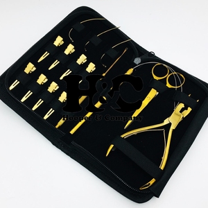 Tijeras doradas de acero inoxidable para extensiones de cabello, alicates dorados sostenibles, juego de herramientas de bucle, abridor de Clip, alicates con logotipo de visón - Product Image 6