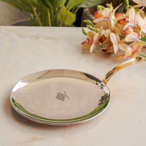 Indianartvilla แผ่นเหล็กทองแดงแบบเรียบพร้อมด้ามทองเหลืองเครื่องครัวสำหรับใช้ในบ้านโรงแรมและร้านอาหาร - Product Image 2