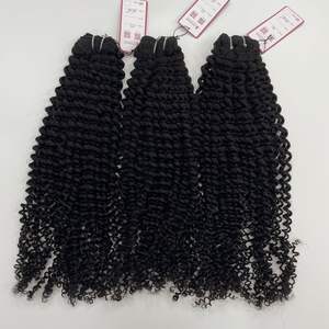 Machine de trame de qualité de luxe couleur naturelle Remy Hair 26 inhes Deep Curly 100% Remy Top dans l'extension de cheveux - Product Image 6