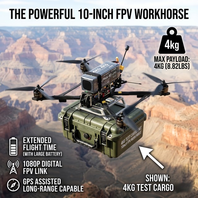 Factory 7 10 13 15 Inch FPV Drone RTF with 3W 5.8G VTX & ELRS 915MHz Long Range UAV for Aerial Photography Heavy Lift Racing