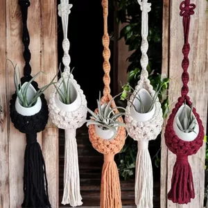 Panier à suspendre en coton fait main avec un design écologique, facile à installer, capacité de 2kg - Product Image 2