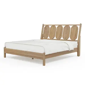 Nền tảng giường với chân thấp cho nội thất phòng ngủ giường gỗ tối giản