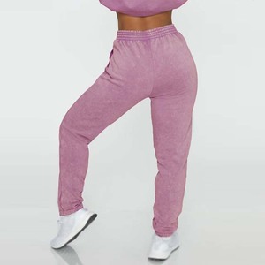 Vêtements de sport pour femmes, logo personnalisé, pantalon de fitness à jambes larges, couleur mauve foncé, leggings de sport évasés avec poches pour femmes - Product Image 2
