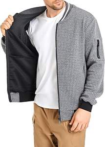Veste bomber décontractée en toile à col montant pour homme, avec logo personnalisé, bordures côtelées de haute qualité et boutons recouverts sur le devant - Product Image 5