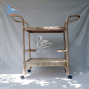 Wholesale Natural Rattan Barcart for Restaurant, Hotel, Home Party <b>Furniture</b> Home Interior Design Handmade From Vietnam - Product Image 5