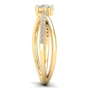 REYES Bague de fiançailles élégante en moissanite 0.35 carats or jaune 14 carats avec bijoux de mariage en argent sterling 925 pour femme - Product Image 3