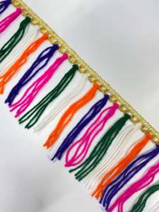 Wholesale KUSHANG TEXTILE 45mm Customizable Size Gold Brush Tassel <b>Fringe</b> 100% Polyester for Pillow Covers & <b>Curtains</b> - Product Image 5