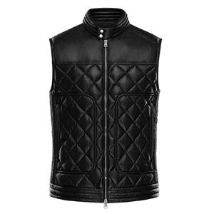 Haute qualité vêtements de sport imperméables en cuir véritable motard moto gilet en cuir épais moto gilet - Product Image 1