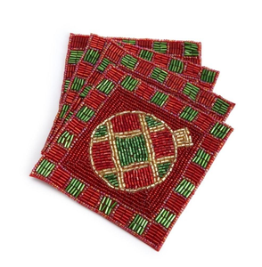 Posavasos con cuentas hechos a mano, posavasos clásicos con respaldo de poliéster (4x4 pulgadas) para regalos religiosos de Iglesia portátiles - Product Image 6