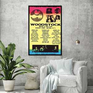 Póster de Woodstock con un diseño llamativo para decoración de pared - Product Image 1