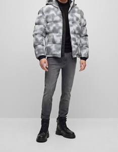 Chaqueta Bomber Acolchada de Invierno para Hombre, con Capucha, Personalizada, con Bolsillos, Roja, Impermeable, Cortavientos, Rellena de Algodón - Product Image 2