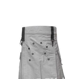 COSH KILTS Kilt utilitaire tactique robuste en coton gris avec sangles de taille réglables et plusieurs poches fonctionnelles - Product Image 1