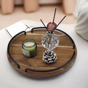 Acacia Wooden <b>Platter</b> and Plates Customized Dessert <b>Platter</b> for Restaurant Kitchen Decorative Rounded Tray Wholesale Exporter - Product Image 4