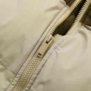 Chaqueta de Invierno para Hombre, Cuello Alto, Logotipo Frontal, Cálida, Gruesa, Acolchada de Algodón, con Capucha, Casual, Cortavientos, Talla Grande, Color Sólido - Product Image 3