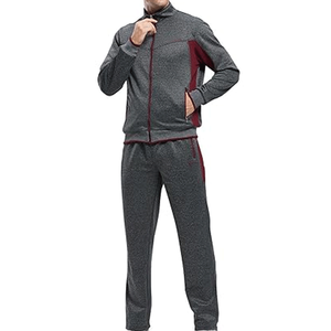 Survêtement athlétique décontracté 2 pièces pour hommes, ensemble de survêtements d'échauffement d'hiver avec motif solide et écologique - Product Image 6