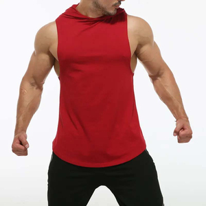 2024 Workout Stringer Muscle Cut Gym Fitness Training Tank Tops Casual Hooded Sportswear Wholesale Size <b>Sleeveless</b> - Product Image 2