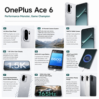 OnePlus Ace 6 5G d'origine, Snapdragon 8 Elite, écran AMOLED 6,83 pouces 1,5K 165 Hz, batterie 7800 mAh, charge rapide 100 W, appareil photo 50 MP, prix de gros