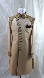 2024 colección elegante Zari bordado brocado Sherwani transpirable de talla grande diseño cristal Beadsstone Dabka trabajo - Product Image 2