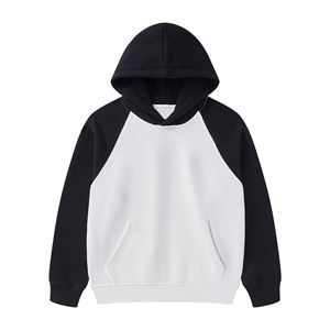 เสื้อฮู้ดแขนยาวแบบสวมหัวของผู้ชายเสื้อสเวตเตอร์แบบสวมหัวผ้าคอตตอน100% ฤดูใบไม้ร่วงมีกระเป๋าสีตัดกัน - Product Image 2