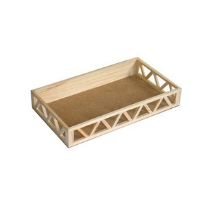 Ensemble de 3 plateaux de service de différentes tailles, design attrayant, couleur marron, plateau de service pour le thé et le café à vendre - Product Image 3