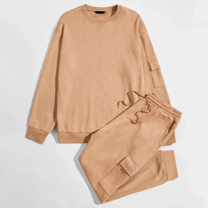 2025 chándal cuello redondo algodón ropa deportiva chándales mujeres en blanco 2 uds chándal Jogger conjunto transpirable invierno chándal para hombre - Product Image 1