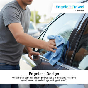 ผ้าไมโครไฟเบอร์ไร้ขอบ Clayton Car Care ขนาด 40x40 ซม. 350GSM สีฟ้า เนื้อนุ่มพิเศษ ซึมซับน้ำได้ดีเยี่ยม ให้ผลลัพธ์ไร้รอยเปื้อน - Product Image 5