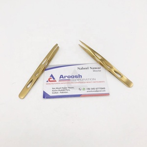 ชุดแหนบคิ้วสีทองทำจากสเตนเลสสำหรับถอนขนคิ้วแบบเอียง - Product Image 2