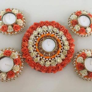 Alfombrilla de Rangoli tradicional de colores vibrantes, diseño intrincado para portavelas para el Día del Padre, regalo de Halloween, graduación - Product Image 3