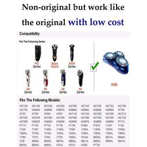 Paquete de 6 cabezales de repuesto de triple cuchilla para afeitadoras rotatorias eléctricas, para el cuidado personal masculino, recargables, lavables, para rostro, cuerpo y barba. - Product Image 3