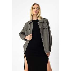 Chaqueta Mega Merchant Negra 100% Algodón con Cuello Redondo Estilo Diario - Product Image 2