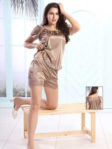 Ohsisa 2025, conjunto de pijamas de satén de verano para mujer, venta al por mayor, tirantes cortos, pantalones cortos de encaje, pijamas de seda Sexy para mujer - Product Image 6