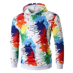 Vente en gros en vrac Fabricant sans poche, cordes, bord coupé, ourlet brut, sweat à capuche court pour hommes, sweats à capuche personnalisés avec impression bouffante - Product Image 2